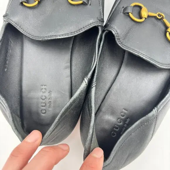 GUCCI Jordaan Horse Bit Slip On Penny Loafers Women's 37 US 7